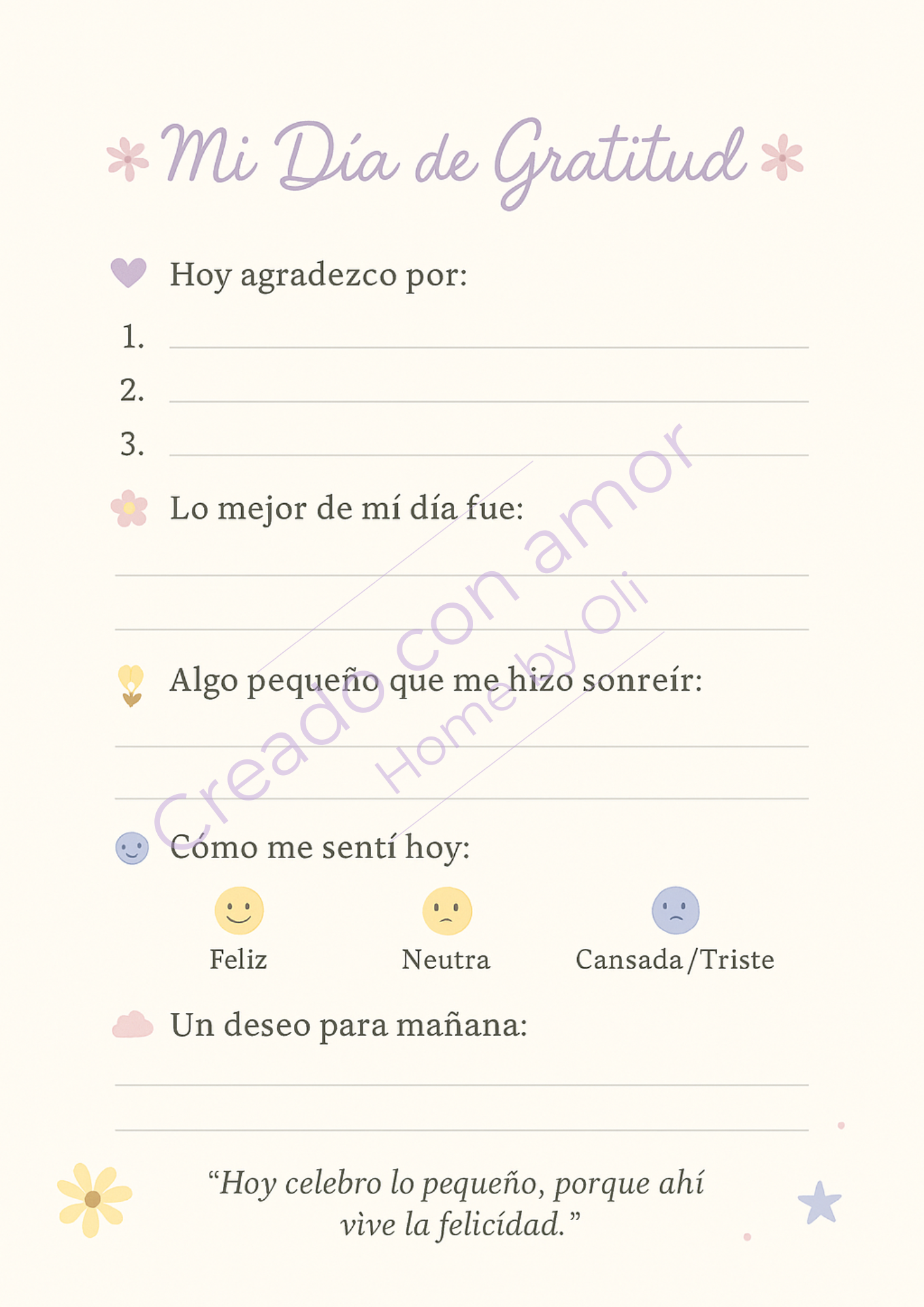 Diario de Gratitud (Gracias Mami) PDF imprimible 🌸